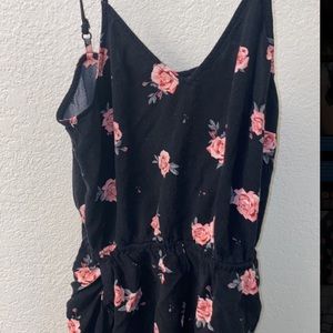 pink floral romper